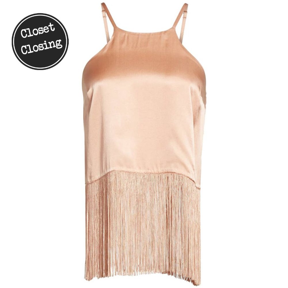 ⚡️[Tracy Reese] 💋 Fringed Silk Halter Top in Pink